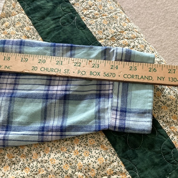Three Sixty Six Men’s flannel XL button down shirt plaid mint green shirt fall - Picture 8 of 9